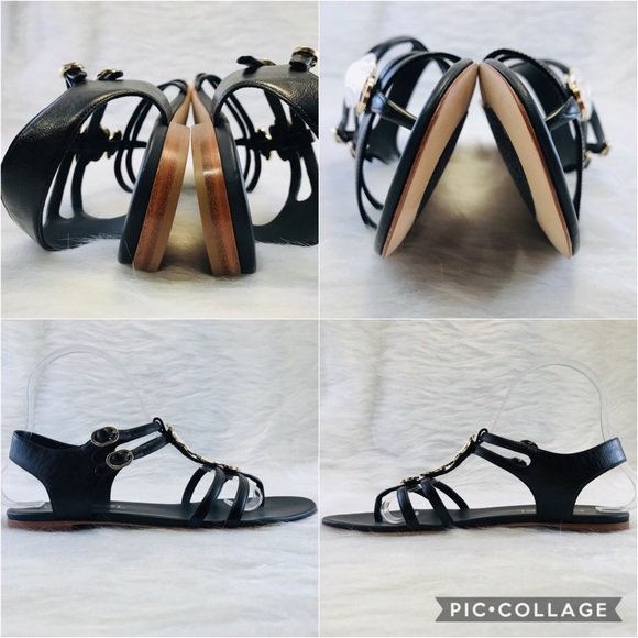 CHANEL Camellia Leather Thong Sandals Black - Picture 6 of 8